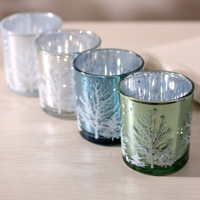 Multi-coloured Glass Candle Cups