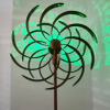 Solar Wind Spinner Willow Leaves Lighting Garden Decor