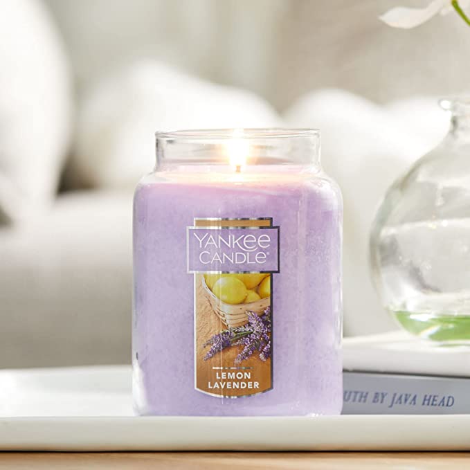 Lemon Lavender Scented Large Jar Candle