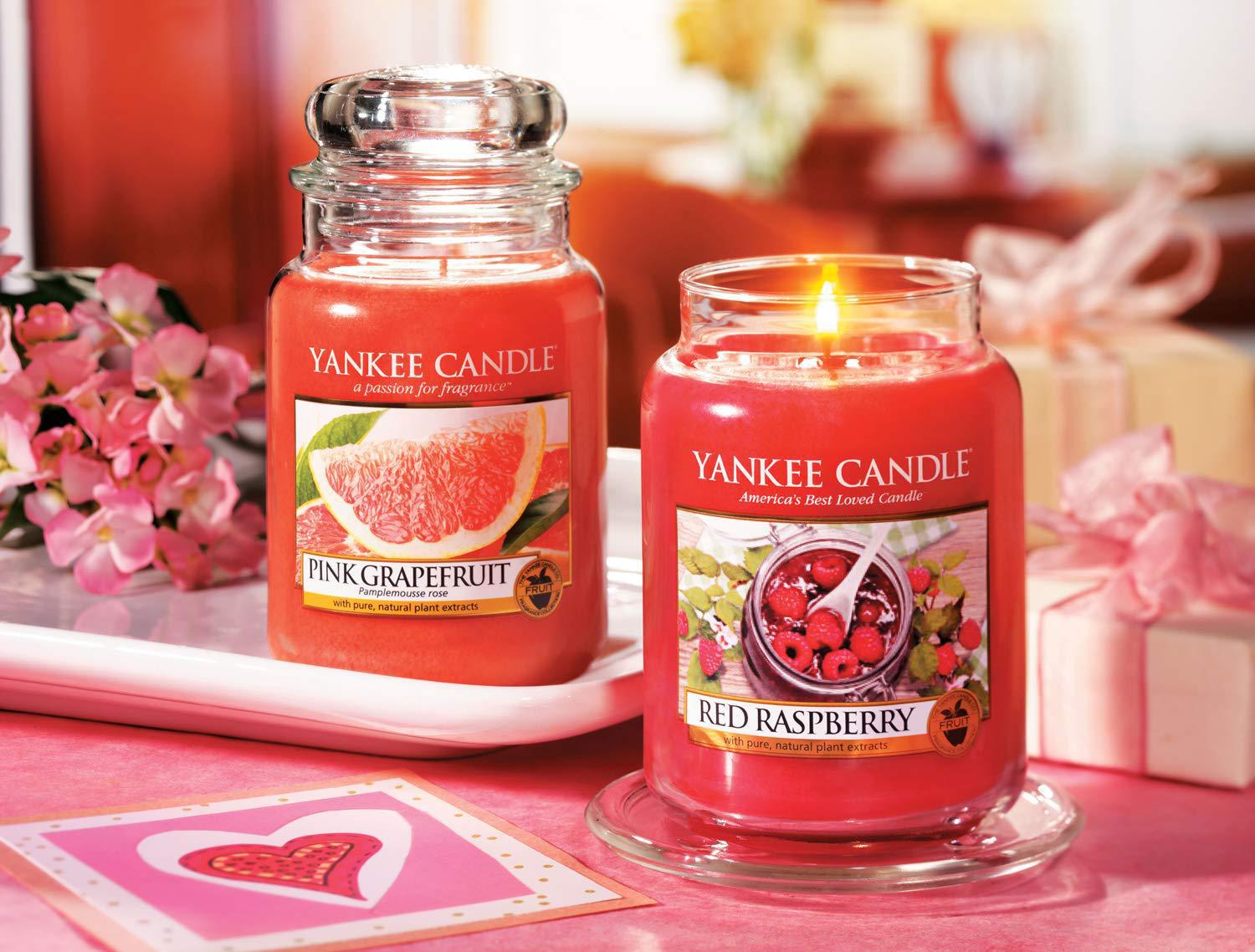 Large Jar Glass Red Raspberry Candle
