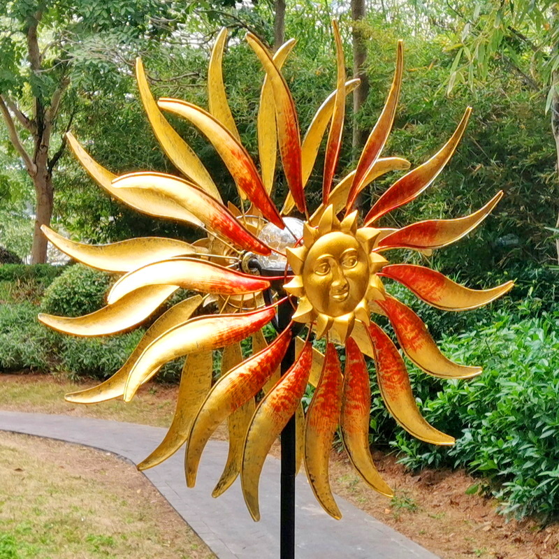 Outdoor Metal Sun Wind Spinners for Yard Garden Decor