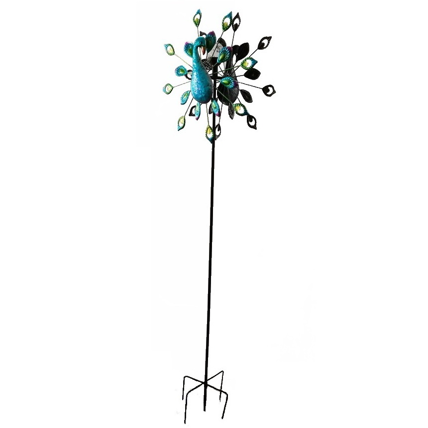 Peacock Display Shape Wind Spinners Dual Direction Decor for Yard