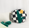Checkerboard Round Throw Pillows
