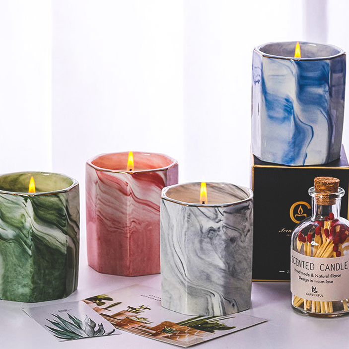 Marbled Ceramic Aromatherapy Candle