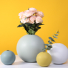 Ceramic Flower Ball Shape Vase Handmade Modern Home Decor