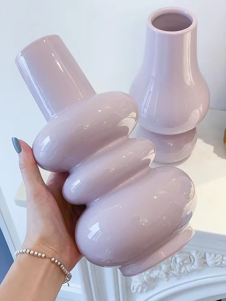 French Milk Purple Ceramic Vase