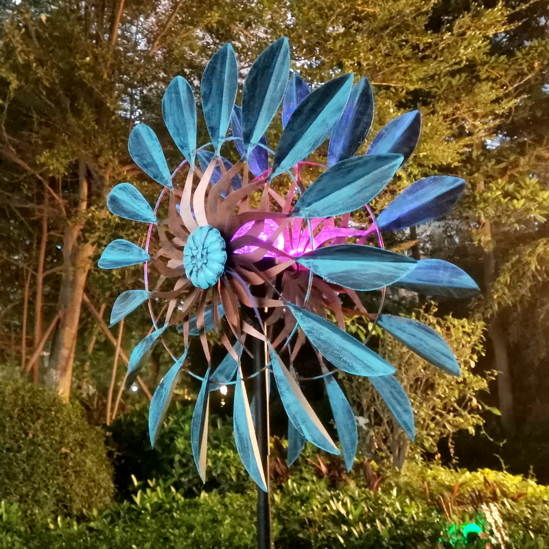 Led Lighting Solar Powered Wind Spinners for Yard and Garden