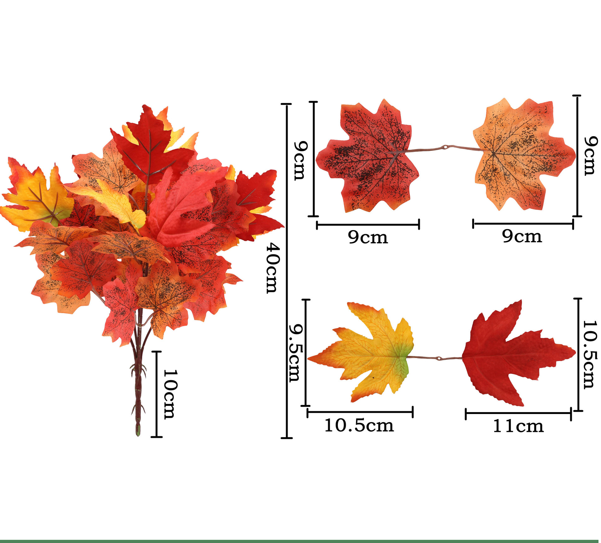Artificial Maple Leaves Fake Fall Leaves Stems Plants Home Decor