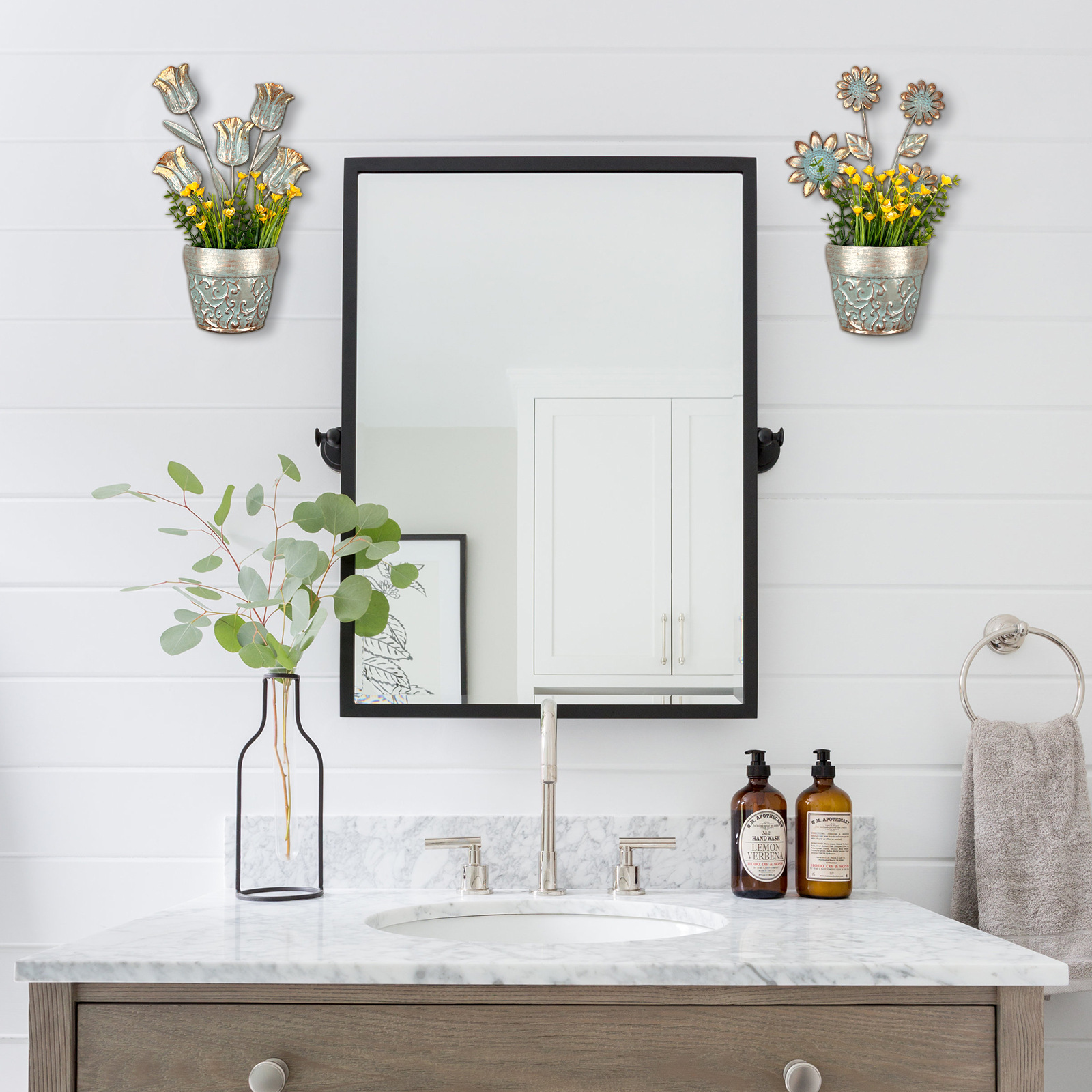 Sliver Flowerpot Wall Decor