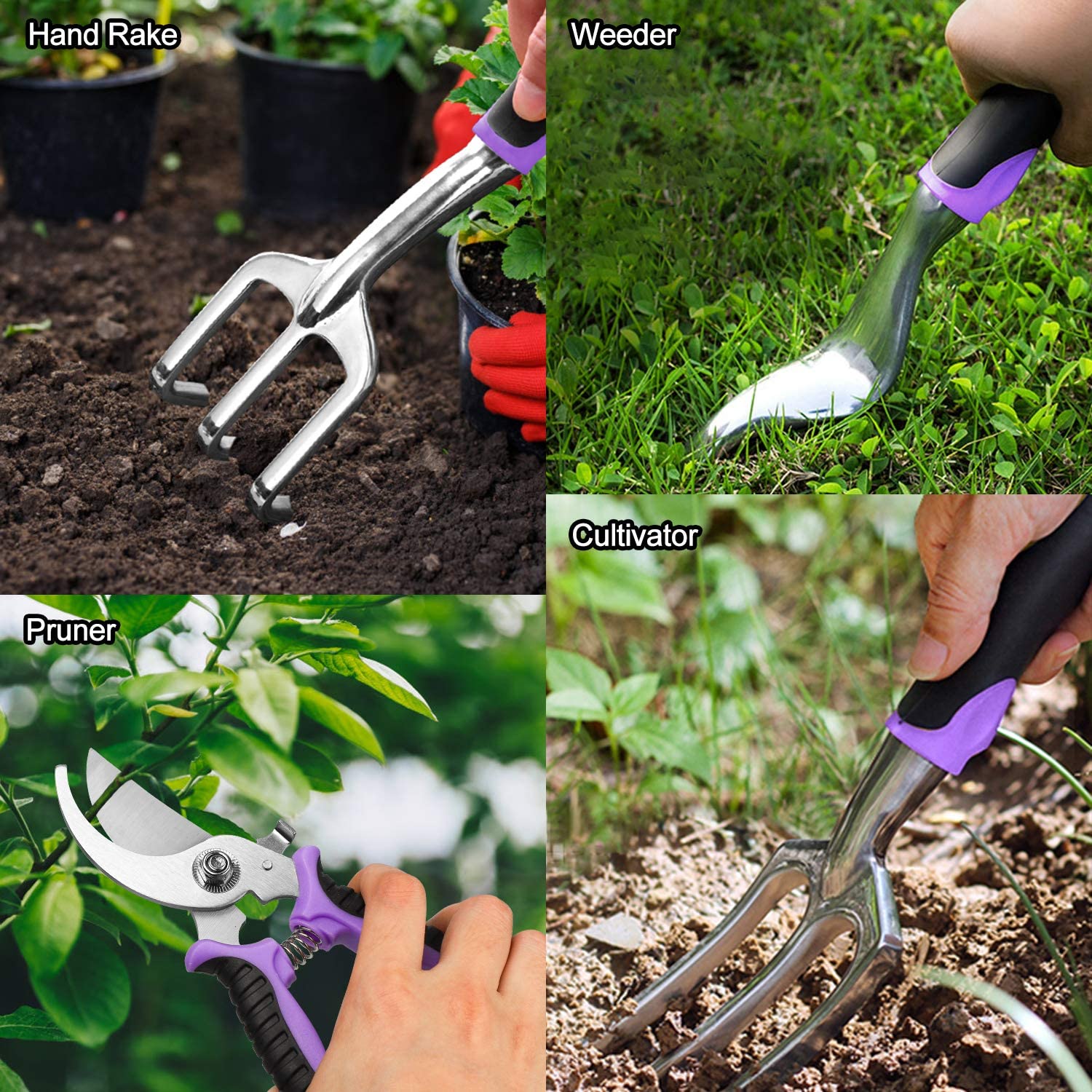 Garden Tools Set with Gardening Bag for Planting