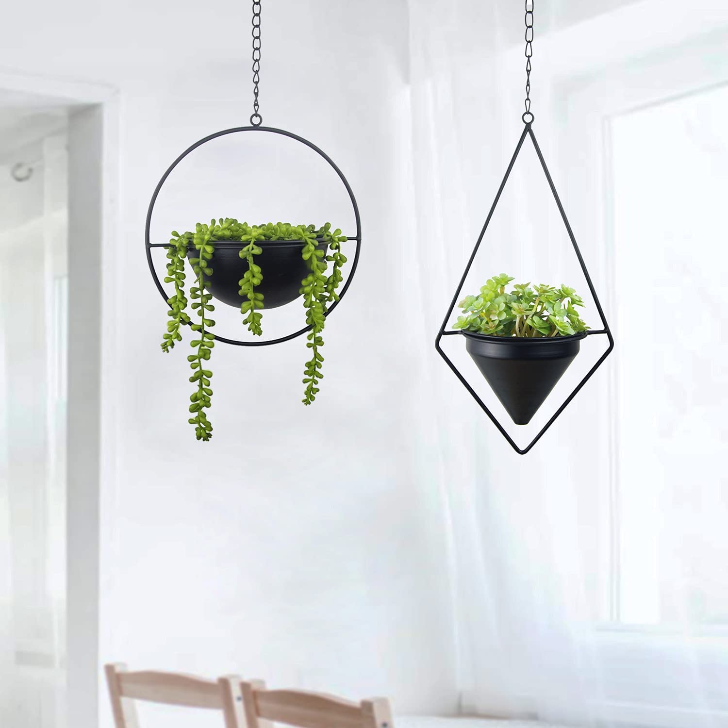 Metal Hanging Planters Geometric Plant Pot