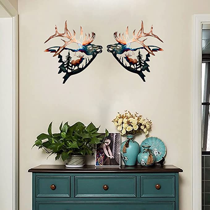 Metal Elk Wall Art Decor