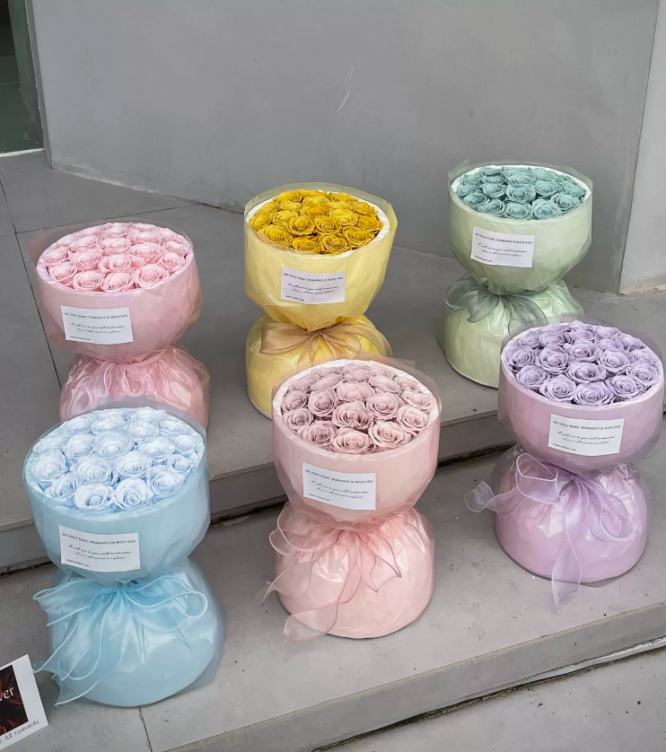 Macaron Style Preserved Flower Bouquet