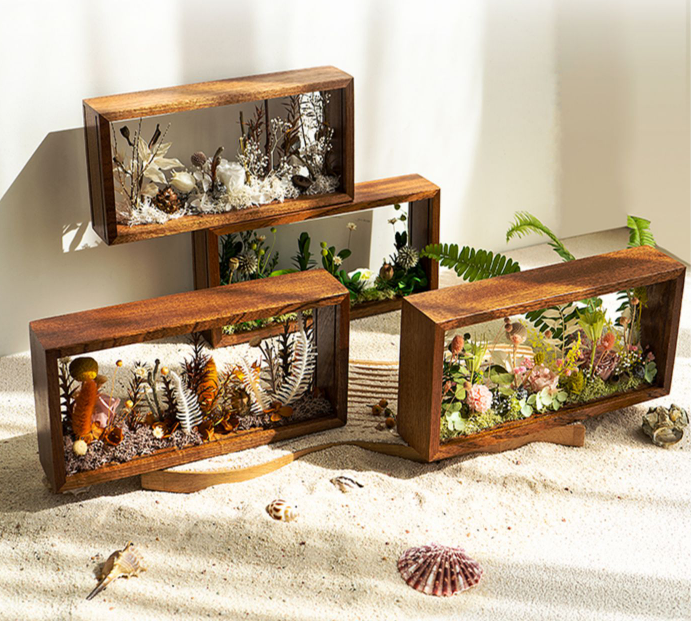 Forever Flowers in A Solid Wood Photo Frame