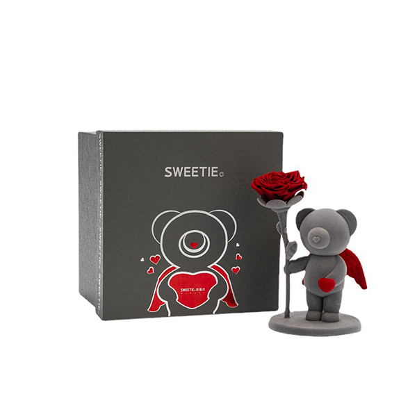 Forever Rose Bear Acrylic Gift Box