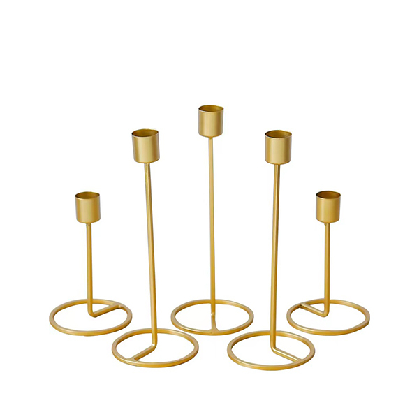 Golden Single Iron Candle Holder