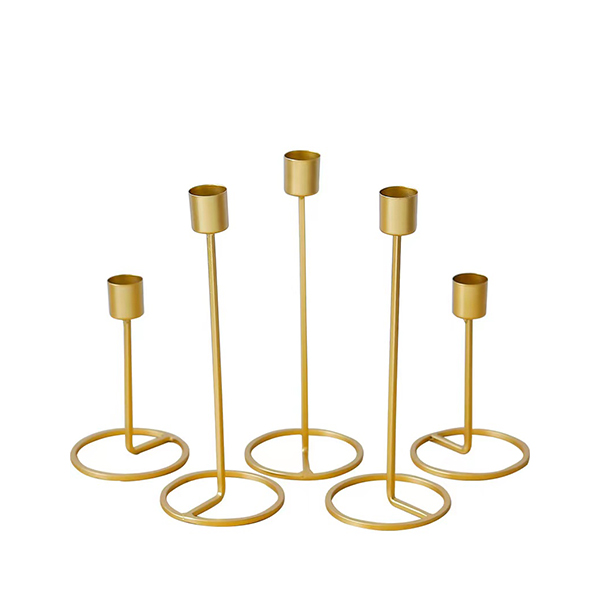 Golden Single Iron Candle Holder