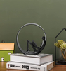 Reading Figurines Bookshelf Iron Decorations Objects
