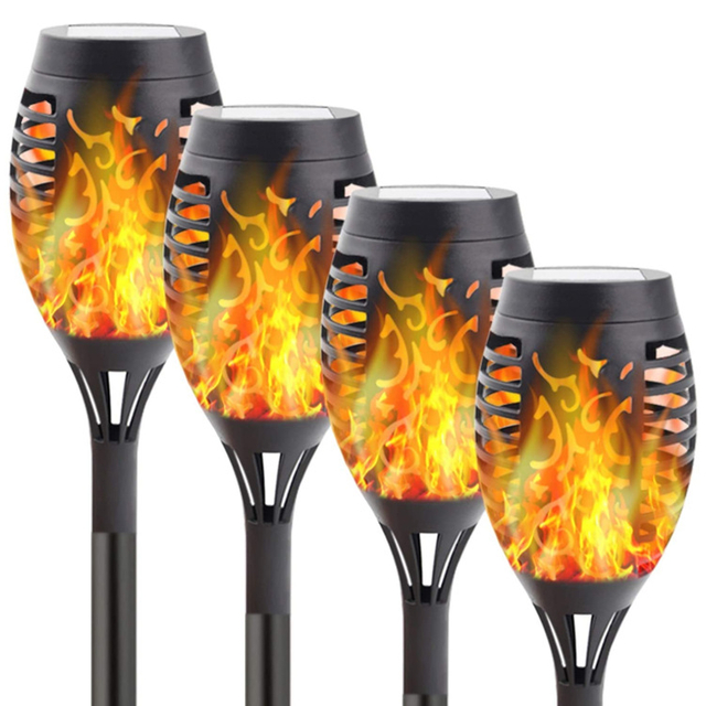 Solar Flame Torch Light Waterproof Outdoor Garden Decorations