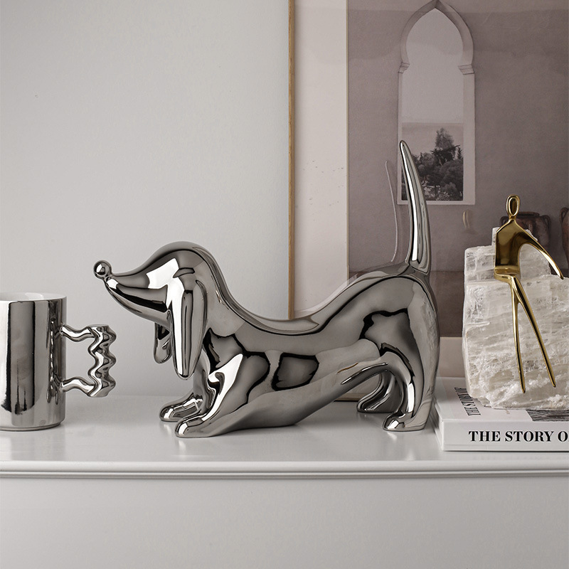 Dachshund Dog Figurine/silver