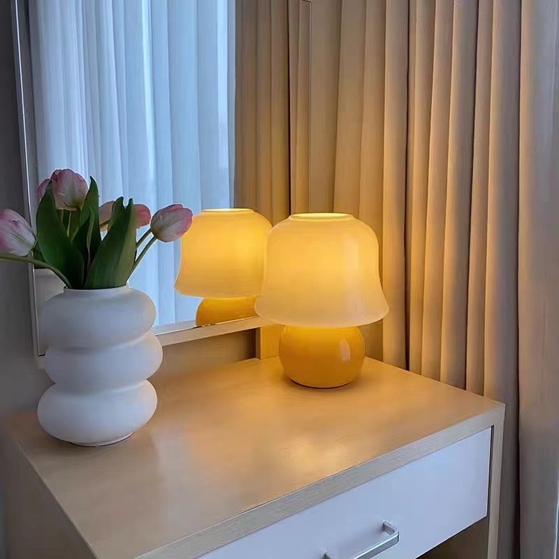 Cream Mushroom Lamp Living Room Decoration
