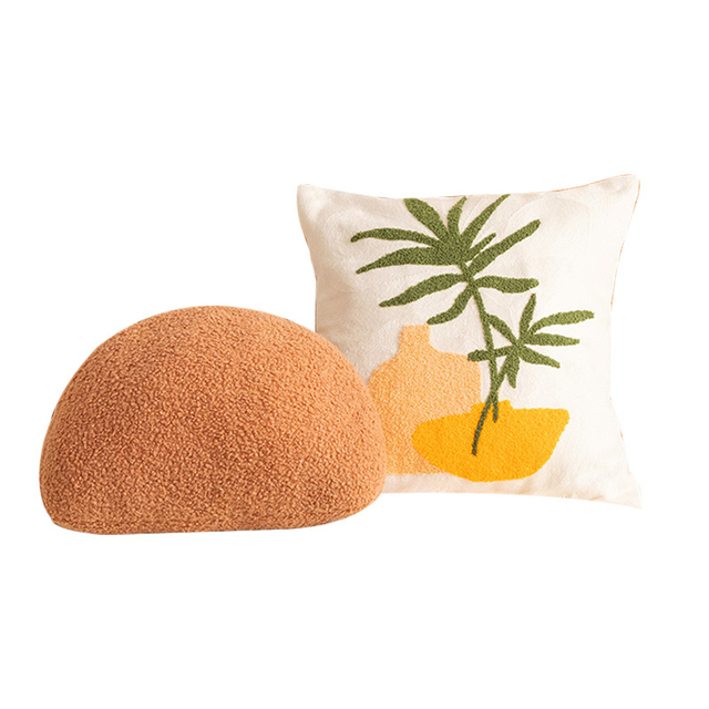 Plant Print Throw Pillow