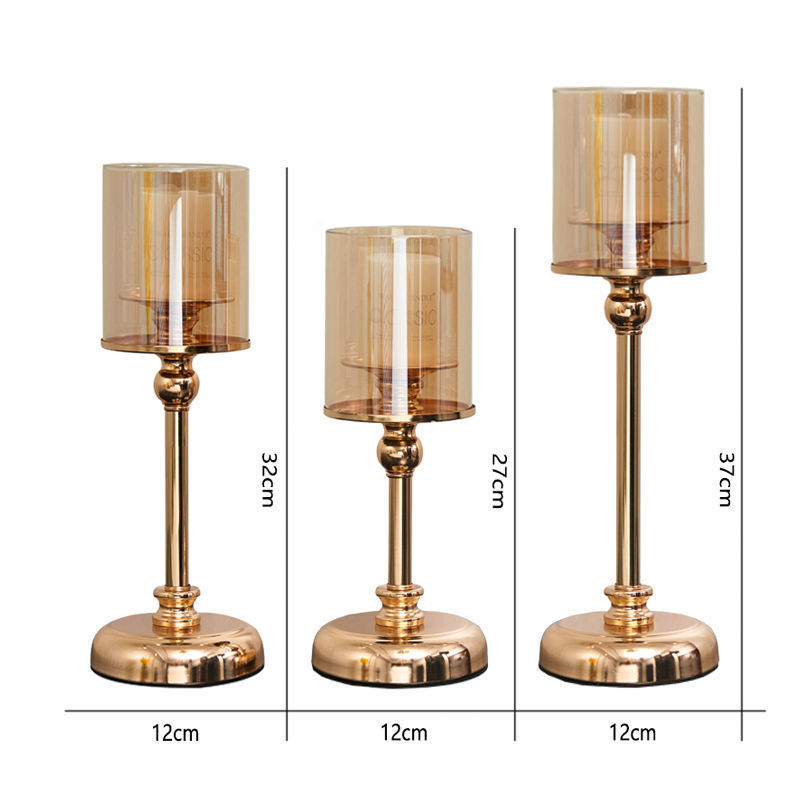 Glass Candle Holder Romantic Candlelight Dinner Wedding Decoration