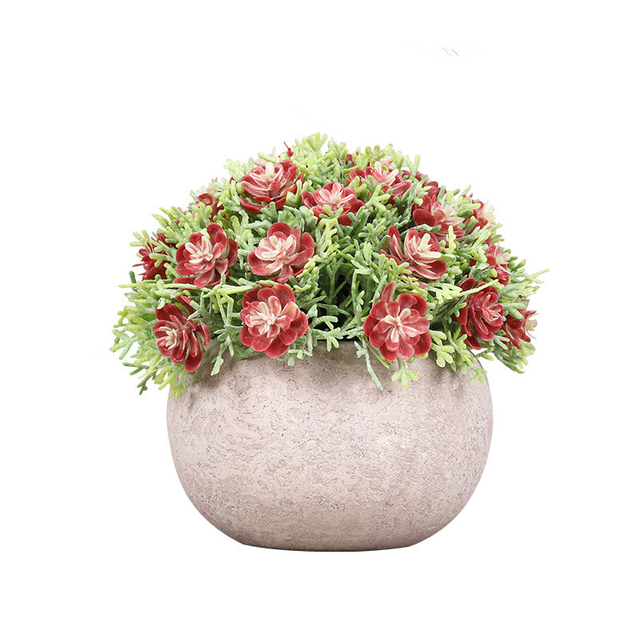 Artificial Camellia Flowers Pot Fak Bouquet for Table Centerpieces