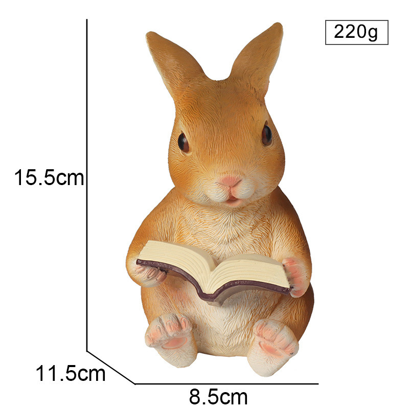 Rabbit Statue Easter Resin Figurine Sculpture for Home Desktop And Garden Lawn