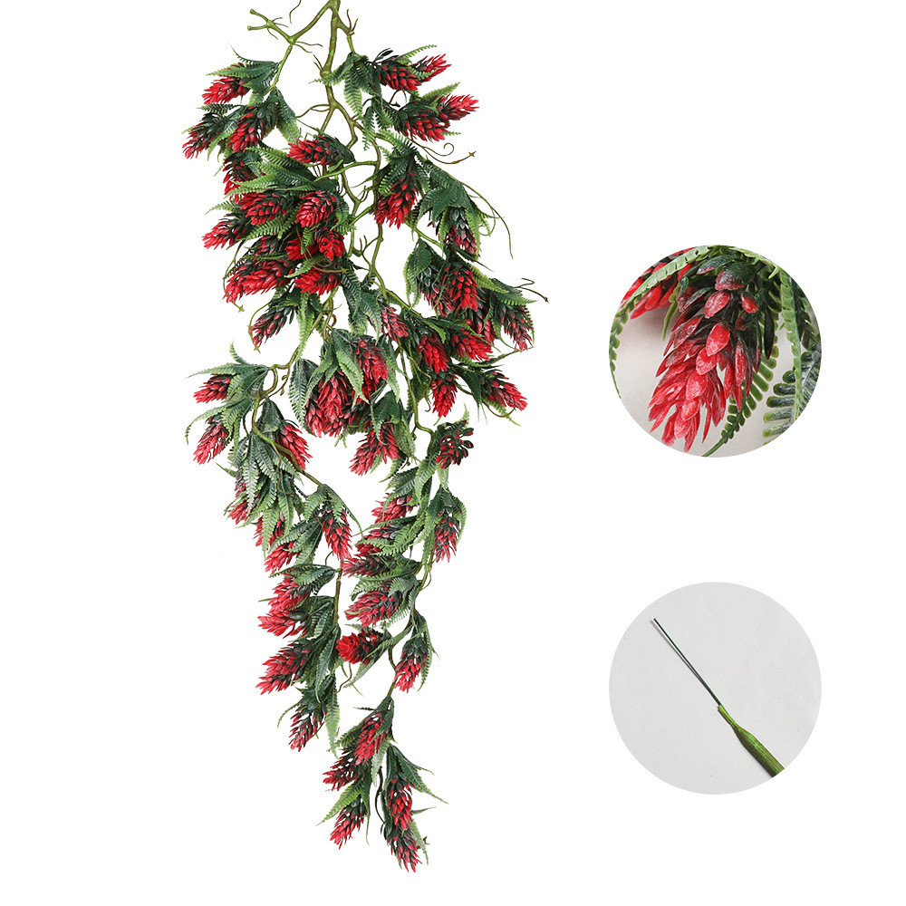 Artificial Pine Leaf Hanging Fake Plant Christmas Wall Decoration