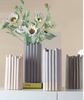 Modern Wooden Rail Style Minimalist Art Ceramic Vase with Ribbed Detail