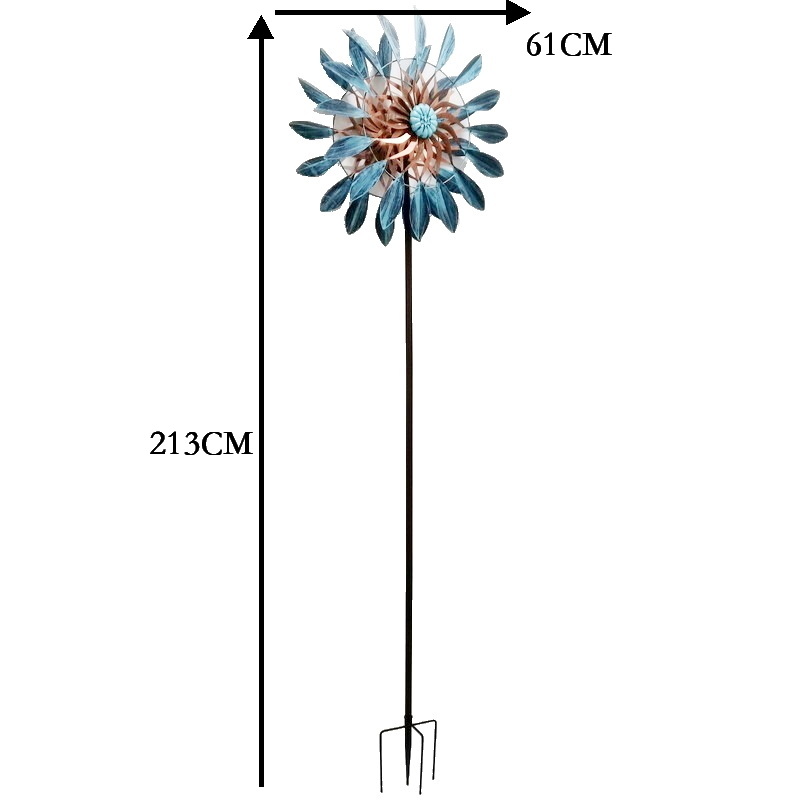 Led Lighting Solar Powered Wind Spinners for Yard and Garden