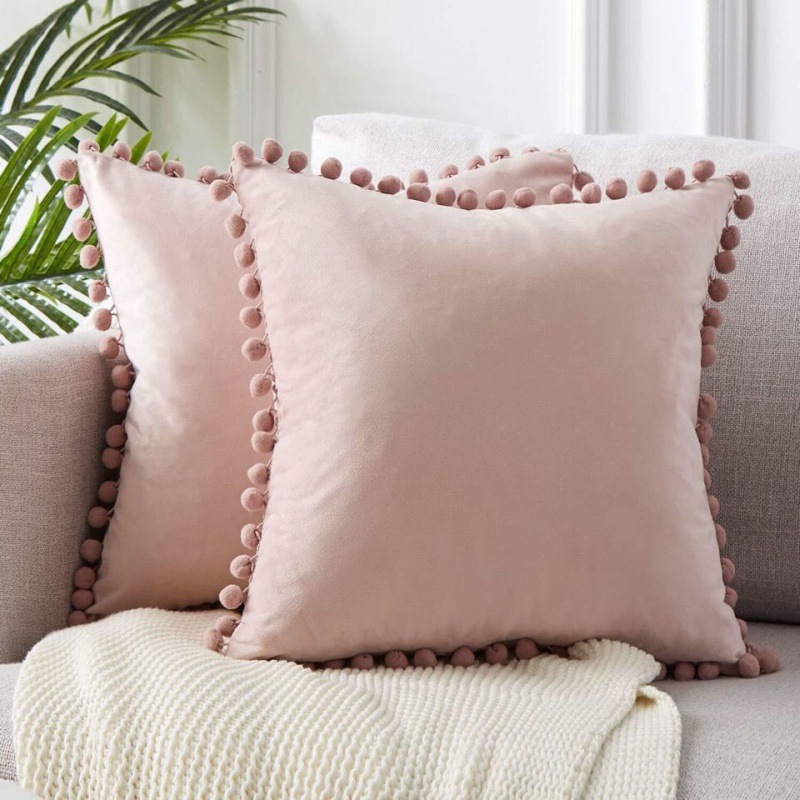 Modern Style Throw Pillow Velvet Ball Cushion 