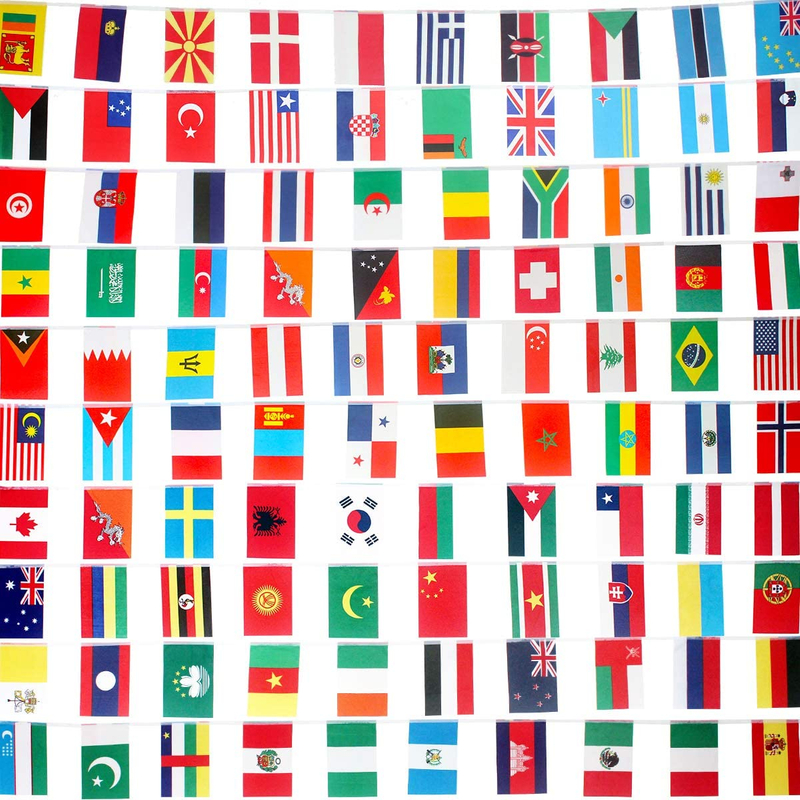 International Countries Flag Bunting Banners for Decorations