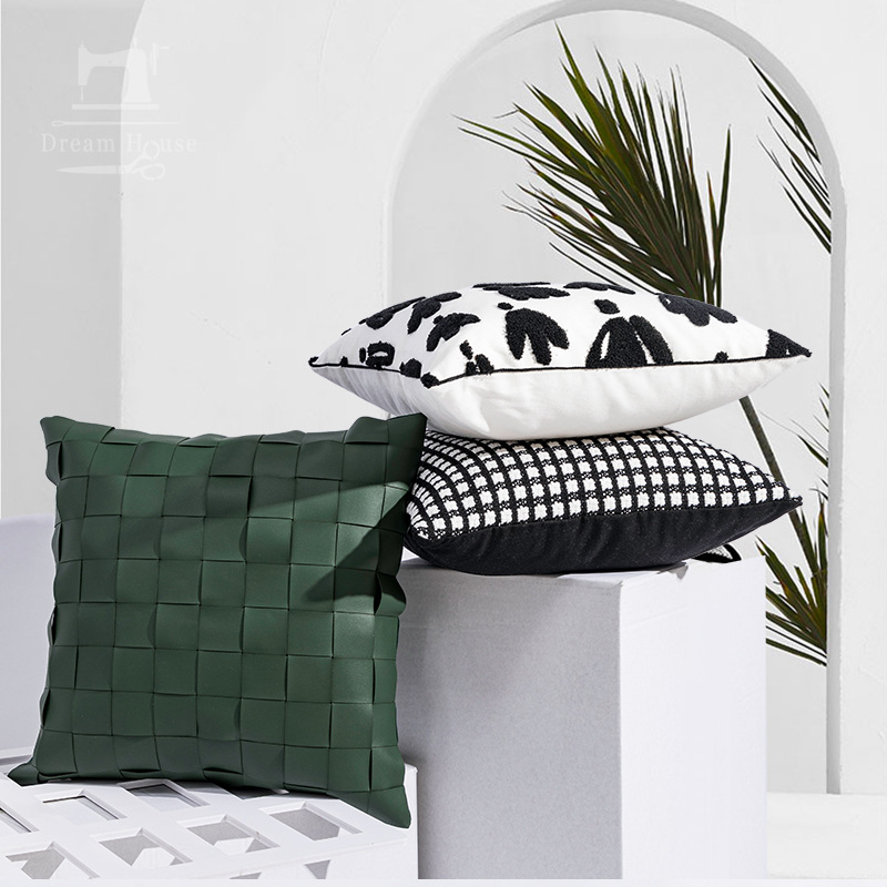Green Braided Pillow/PU 