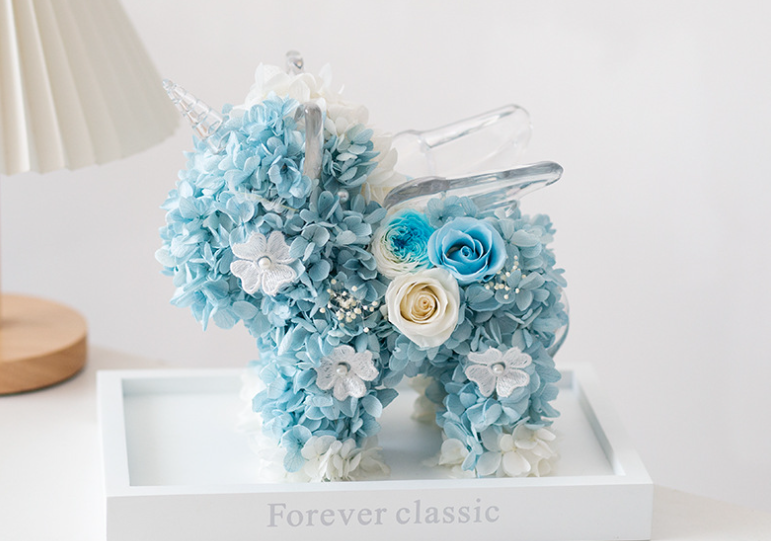 Dried Perpetual Flower Glass Cover Decoration