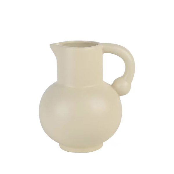 Modern Ceramic Cream-yellow Handle Vase