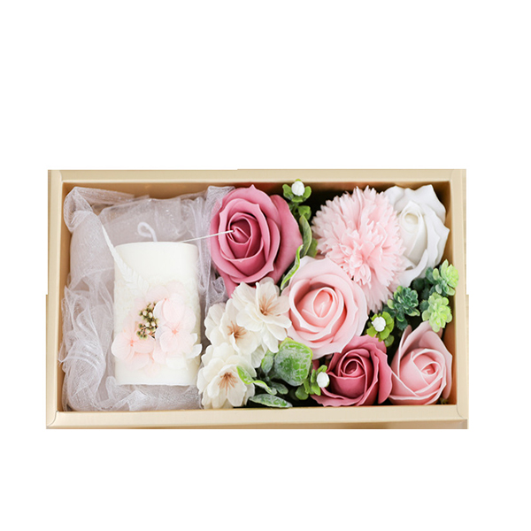 Soap Flower Aromatherapy Candle Gift Set