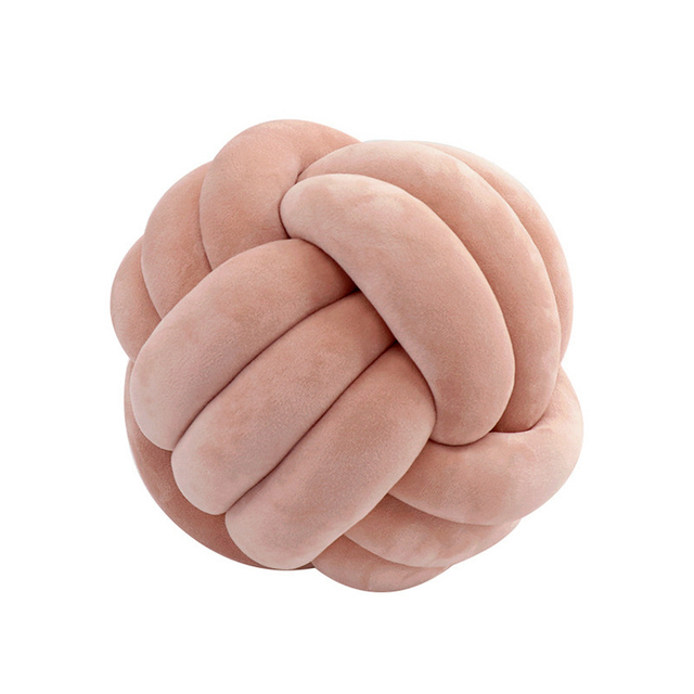Knotted Ball Cotton Hand-woven Throw Pillow