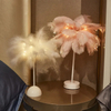 Pink Feather Bedside Lamp Bedroom Decoration