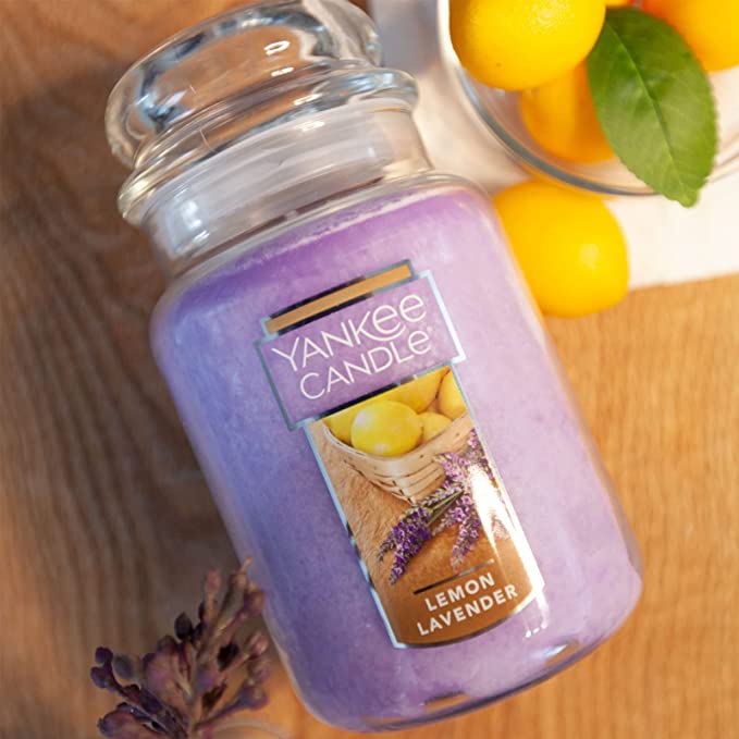 Lemon Lavender Scented Large Jar Candle