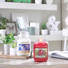 Large Jar Glass Red Raspberry Candle