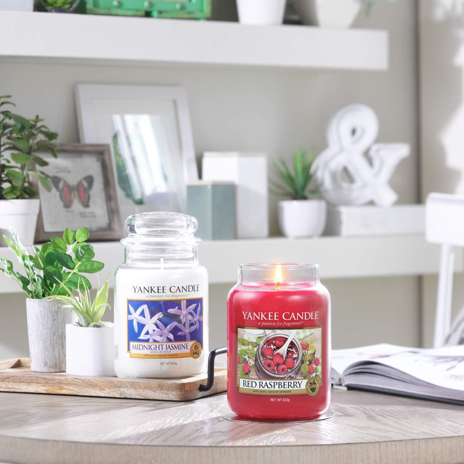 Large Jar Glass Red Raspberry Candle