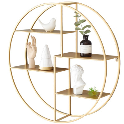 Gold Iron Shelving Wall Decor