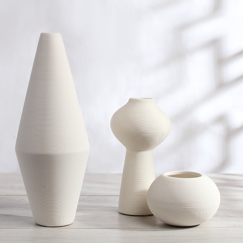 Ceramic White Modern Flower Vases Home Decorations