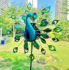 Peacock Display Shape Wind Spinners Dual Direction Decor for Yard