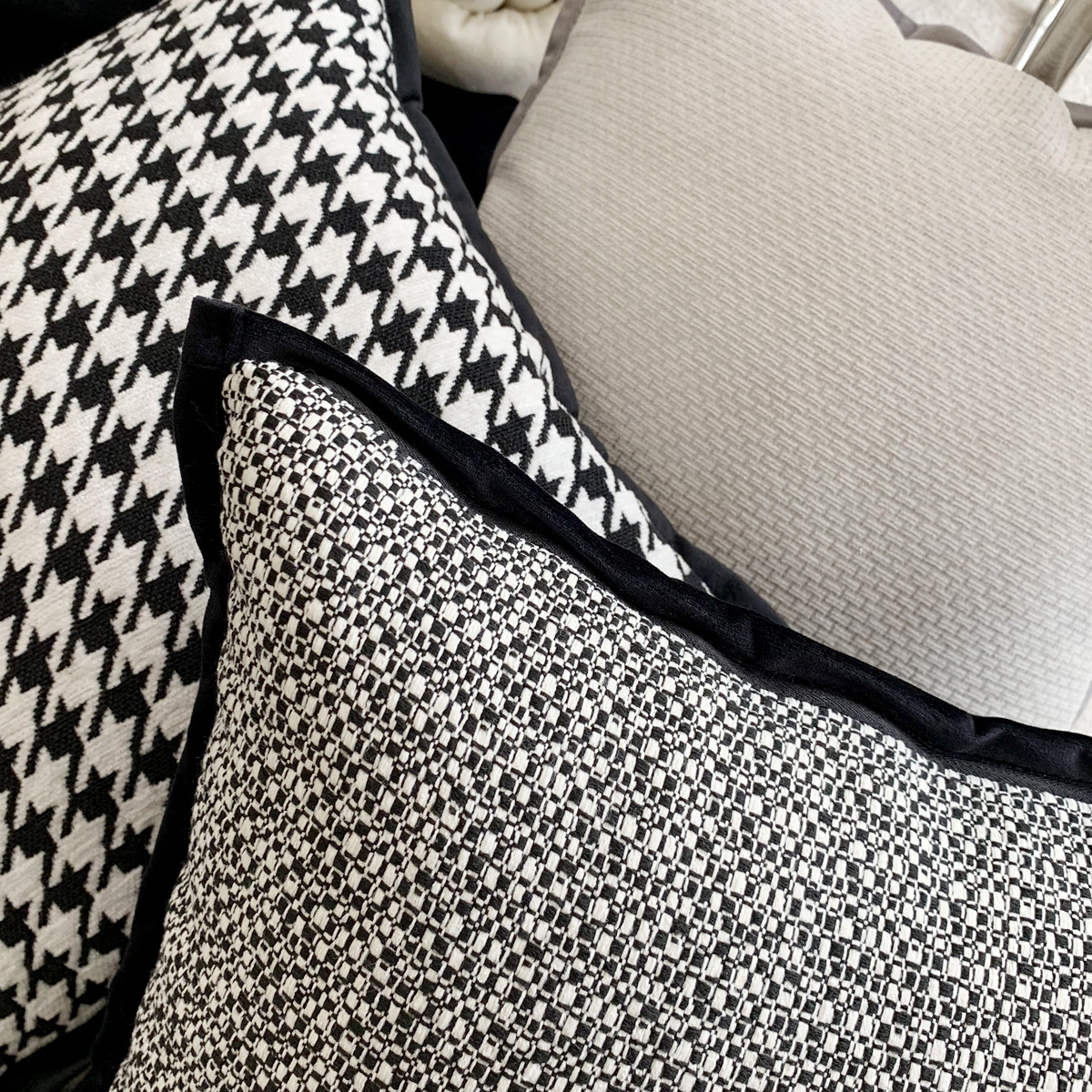 Black Modern Style Throw Pillow