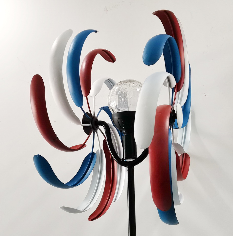 Outdoor Metal Lighting Wind Spinners Yard Decor