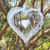 3D Stainless Steel Heart Wind Chimes Garden Decor