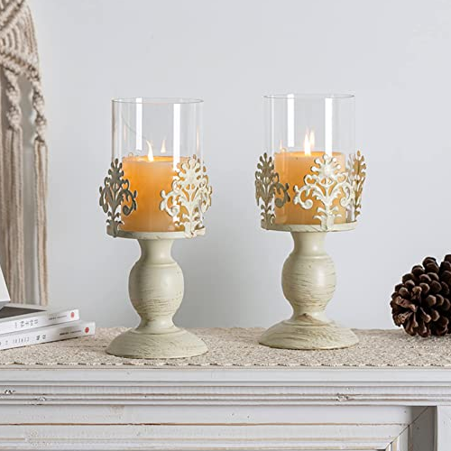 Vintage Metal Pillar Candle Holder